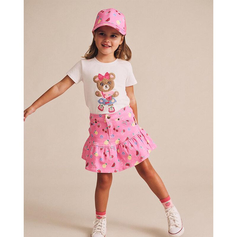 Huxbaby Pink Fruit Emoji Frilly Skirt 1-2Y image number 3